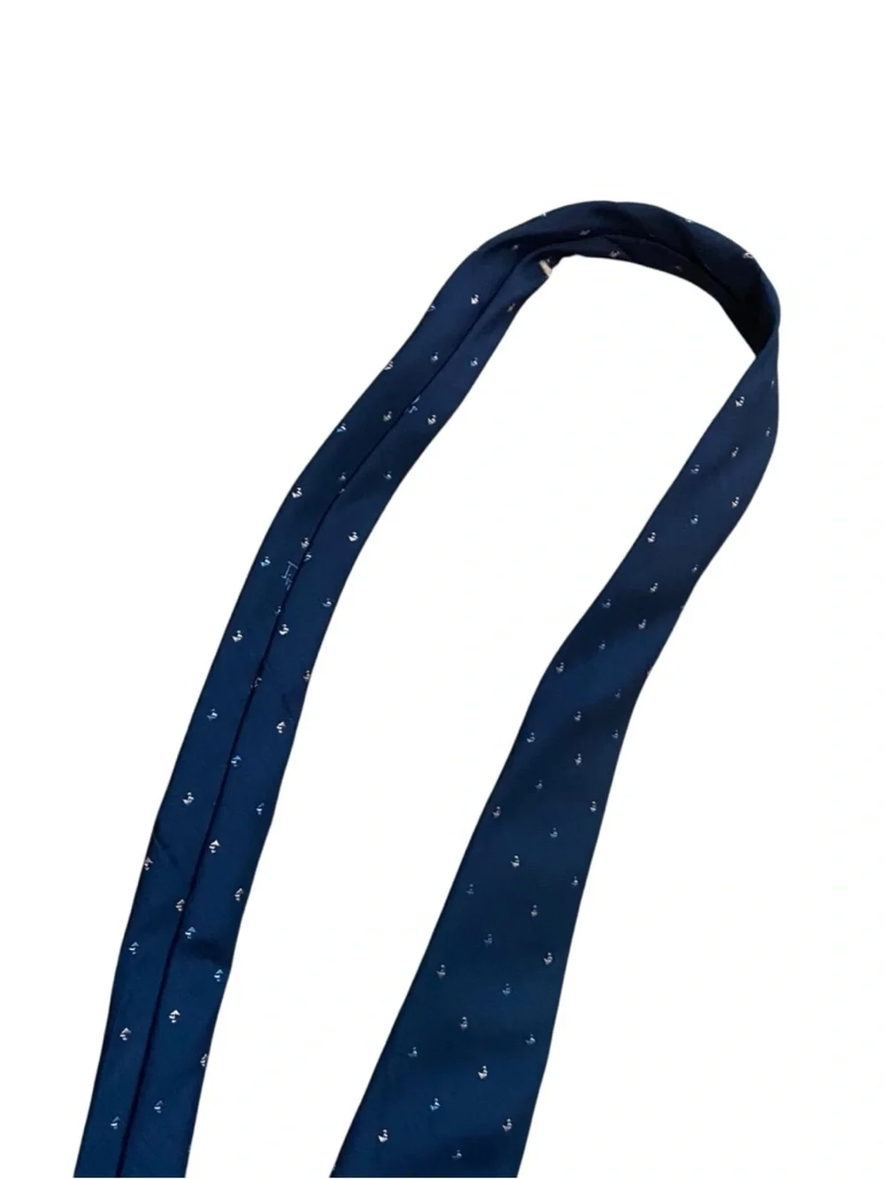 Vintage Christian Dior Navy Sailboat Nautical Classic Logo Neck Tie 3